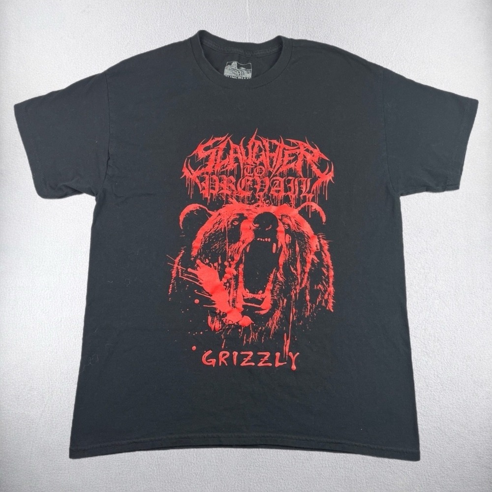 Slaughter to Prevail T Shirt Mens Large Black Grizzly Bear Sumerian Records Band